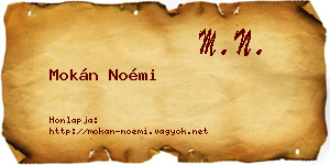 Mokán Noémi névjegykártya
